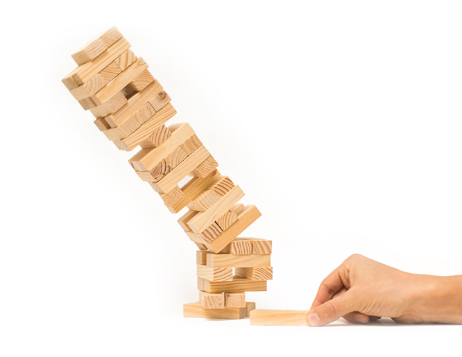 falling jenga tower